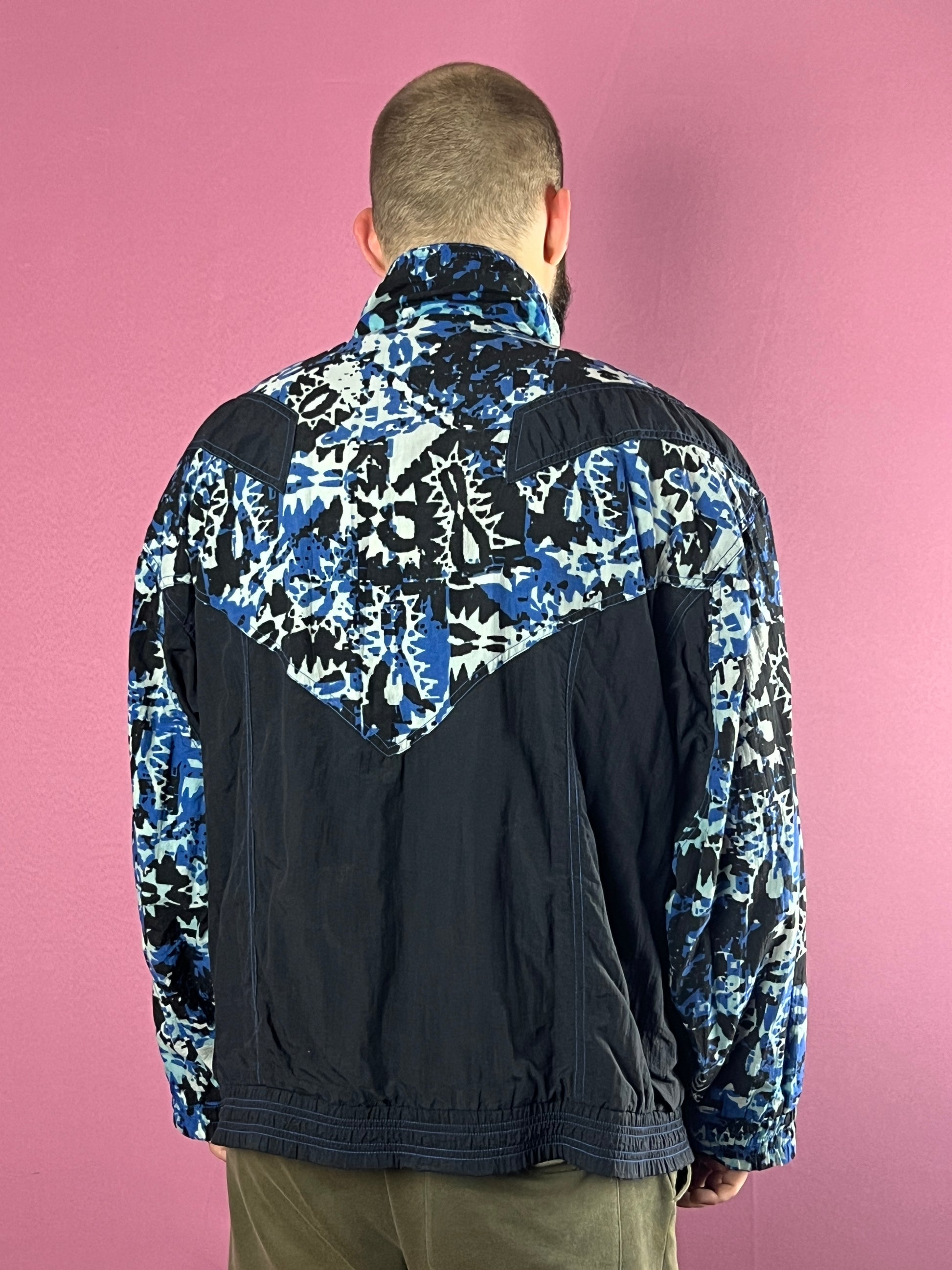 90s Sports League Vintage Men's Abstract Print Windbreaker Jacket - L