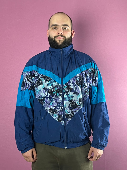 90s Vintage Men's Abstract Print Windbreaker Jacket - XL