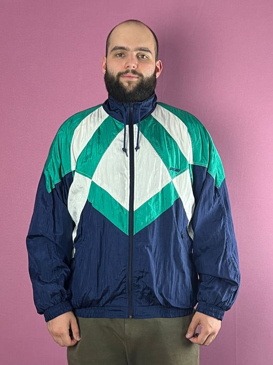 90s Speed Way Vintage Men's Color Block Windbreaker Jacket - L