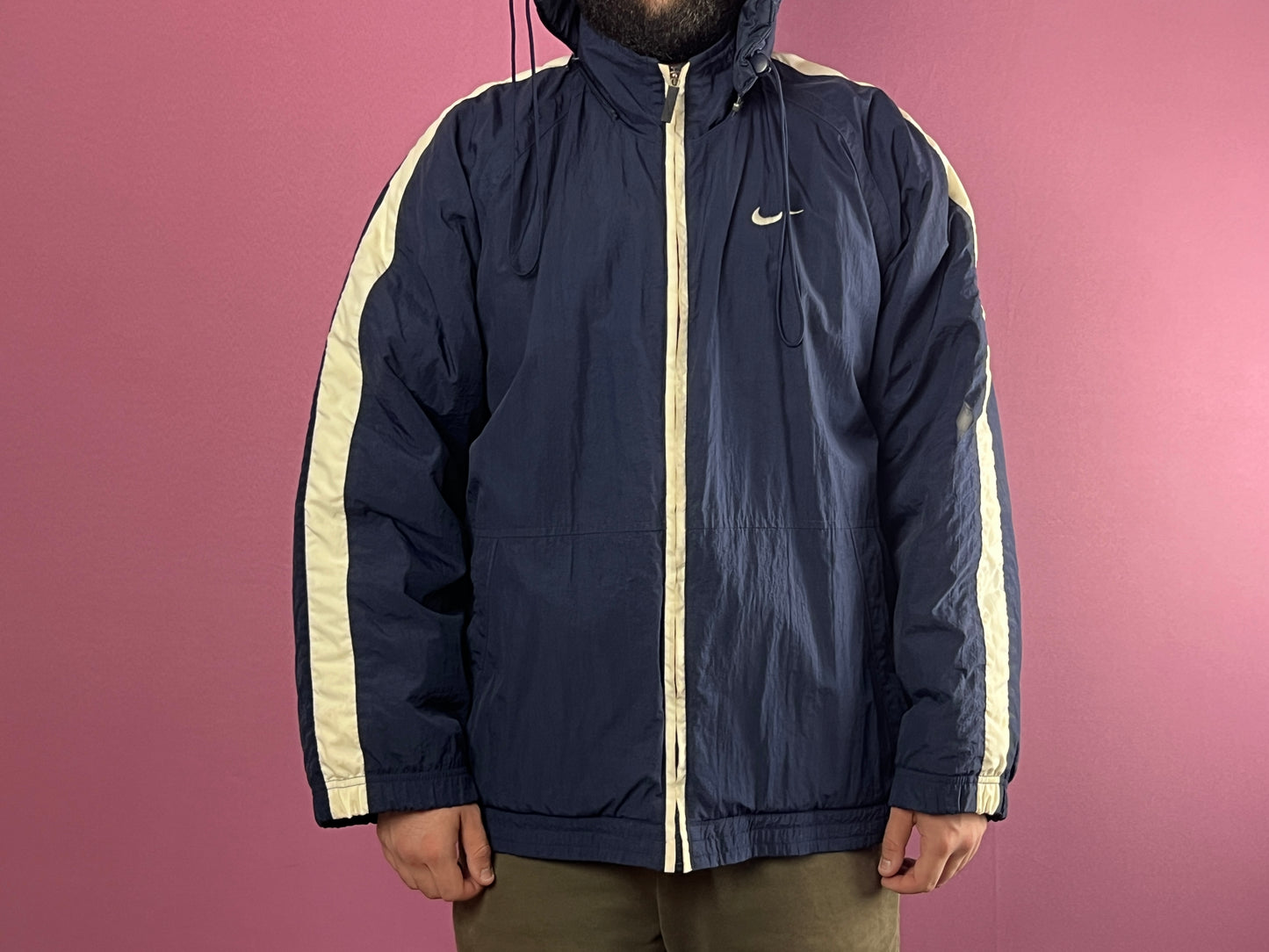 90s Nike Big Swoosh Vintage Men's Puffer Coat/Jacket - L