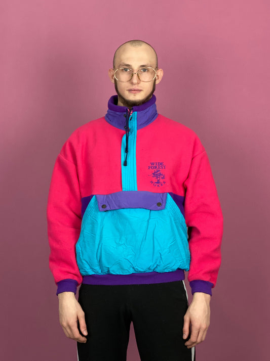90s Rukka Vintage Men's Half Zip Fleece - Medium Multicolor Polyester
