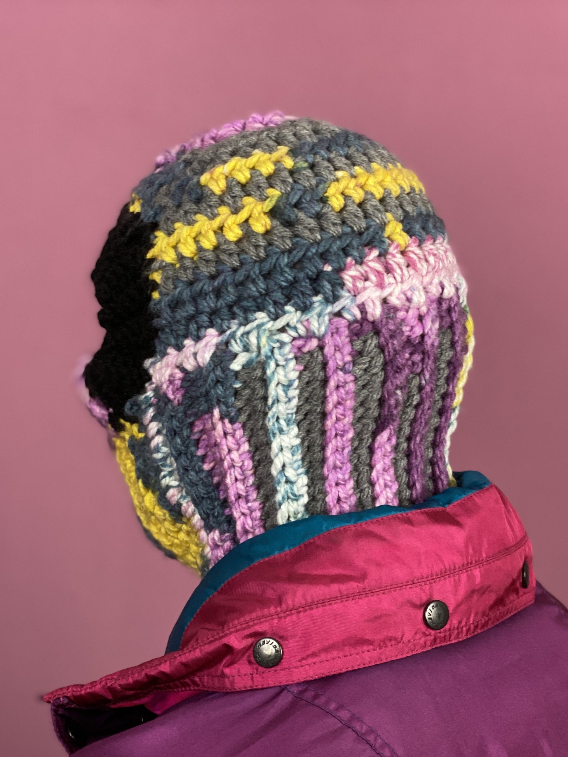 Handmade Knit Ski Mask - OS Multicolor Cotton