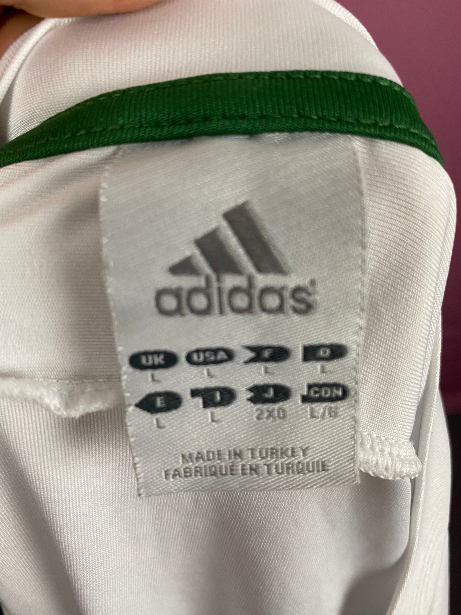 Adidas Vintage Men's Sport Long Sleeve - Large White & Green Polyester