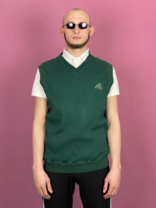 90s Adidas Golf Vintage Men's Vest Sweater - XL Green Cotton Blend