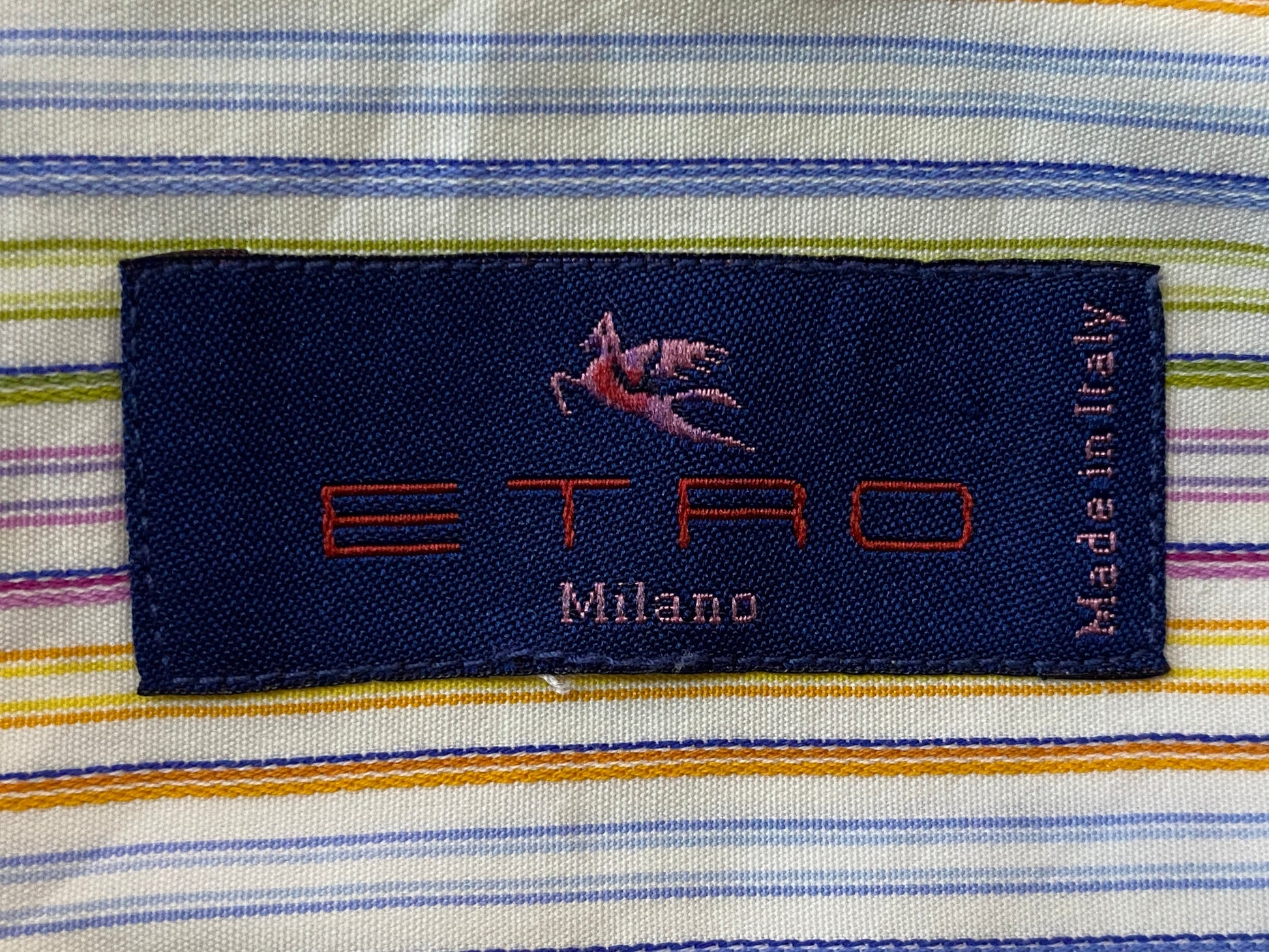 Etro Vintage Men's Striper Shirt - Medium Multicolor Cotton