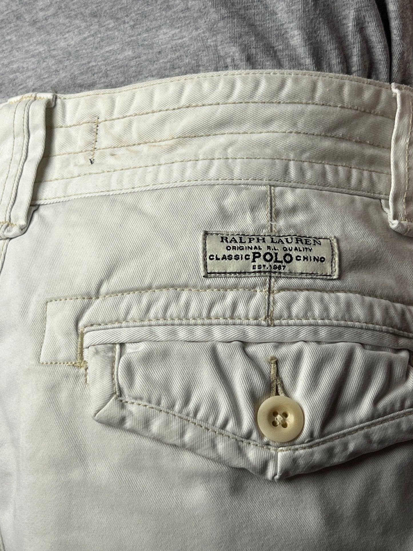 90s Polo Ralph Lauren Vintage Men's Cargo Shorts - 31 White Cotton