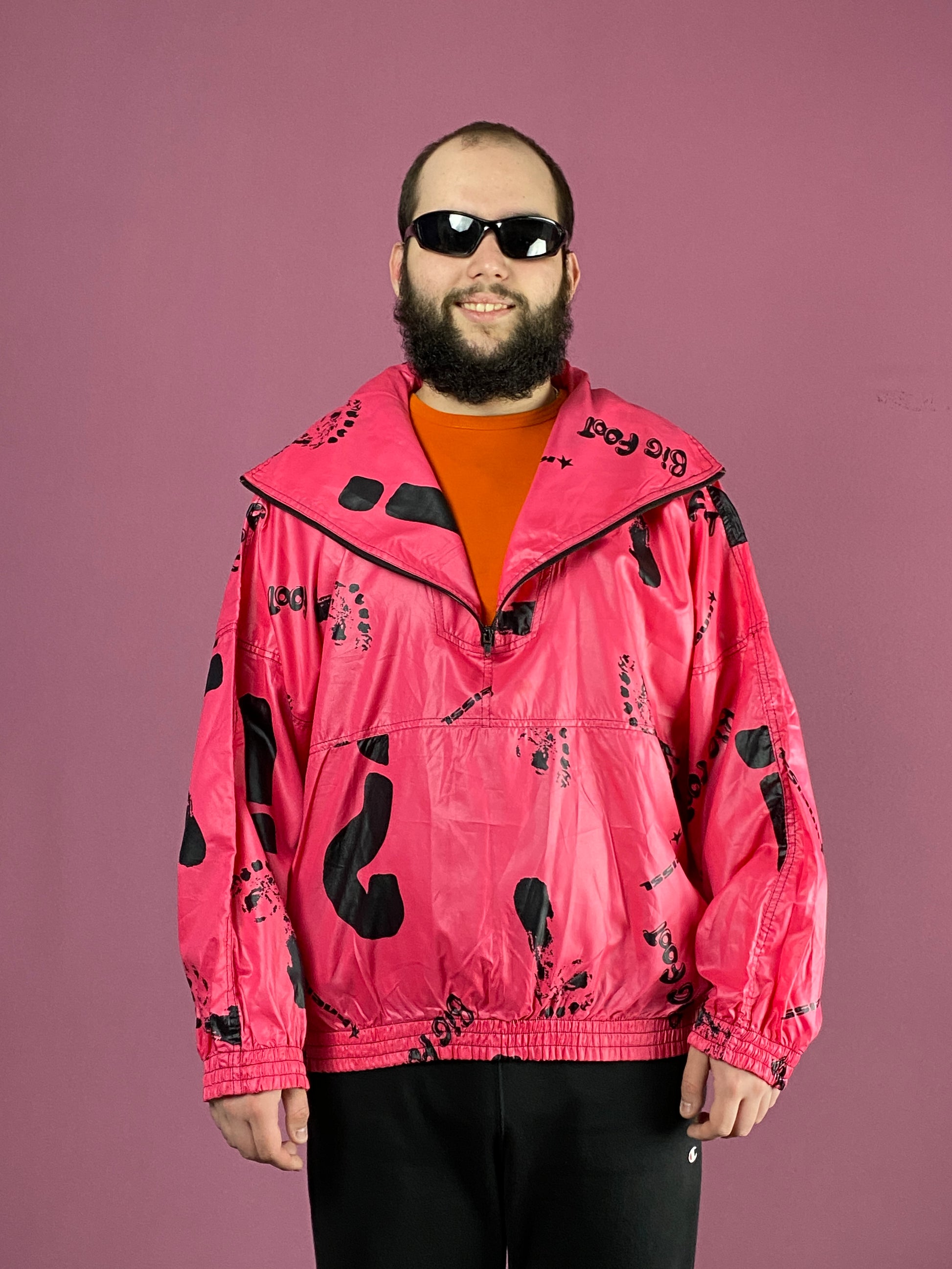 90s Kneissl Vintage Men's Windbreaker Jacket - Large Pink Polyester