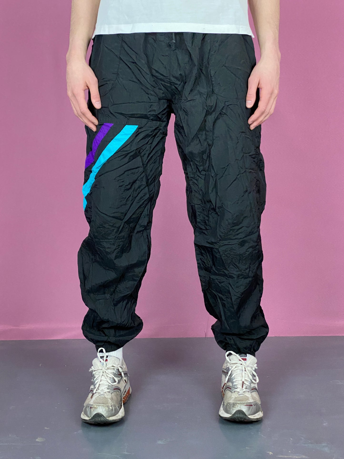 90s L'Alliance Vintage Men's Track Pants - XL Black Nylon