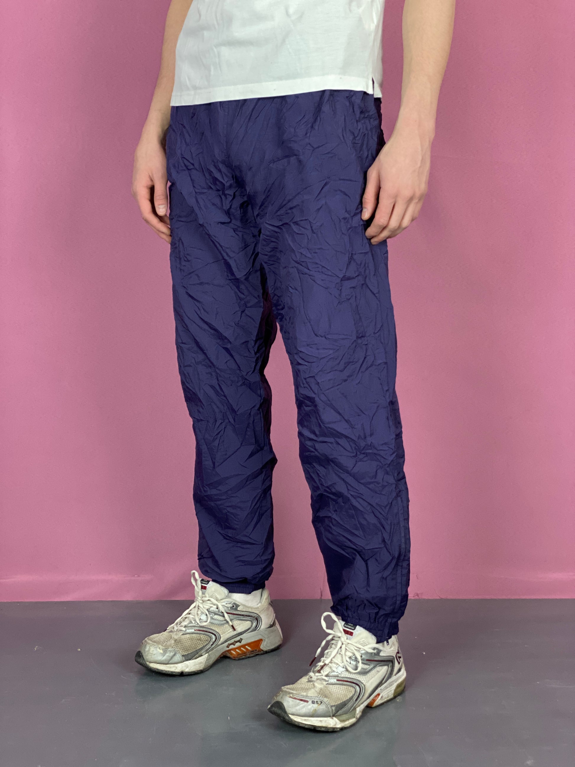 90s Karakal Vintage Men's Track Pants - XL Navy Blue Nylon