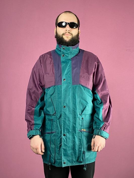 90s Regatta Vintage Men's Rain Jacket - Small Green Polyester