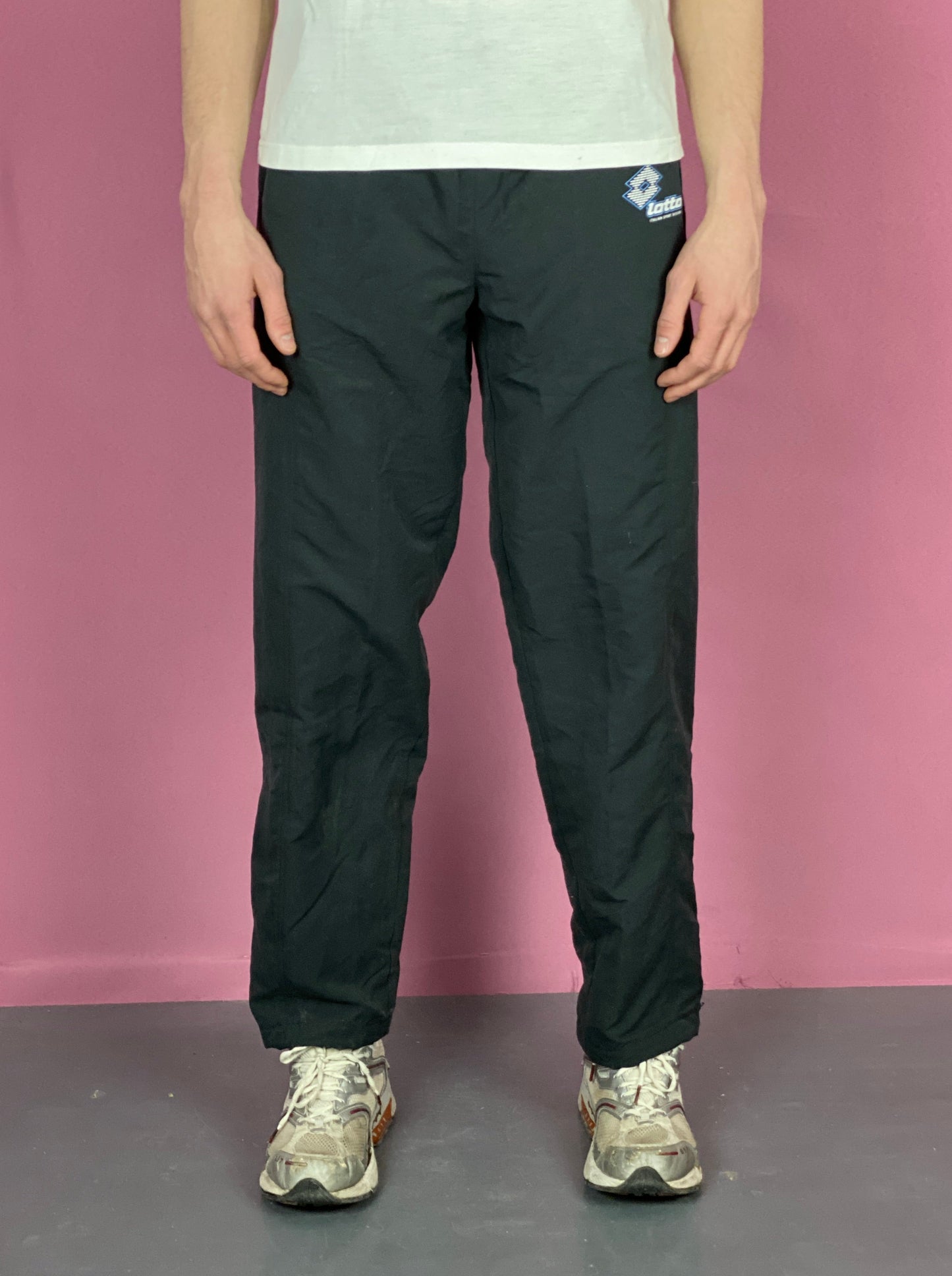 Lotto Vintage Men's Track Pants - M Black Polyester