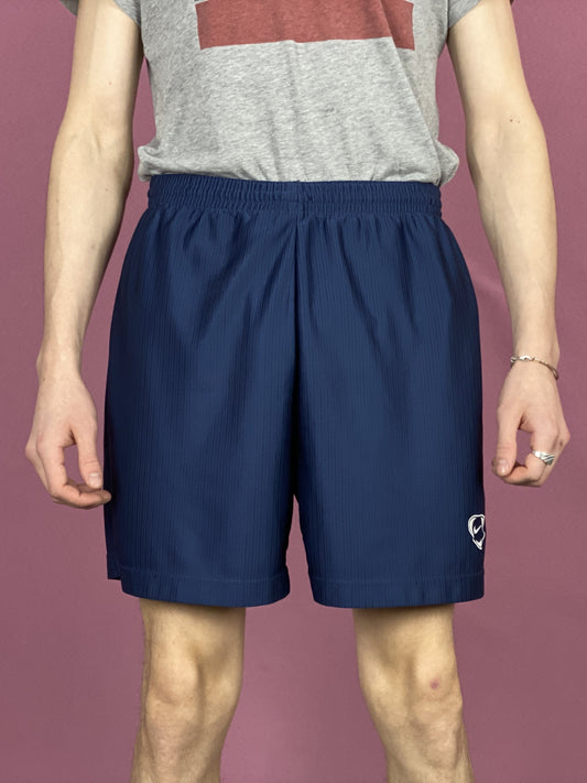 Nike Vintage Men's Track Shorts - Large Navy Blue Polyester