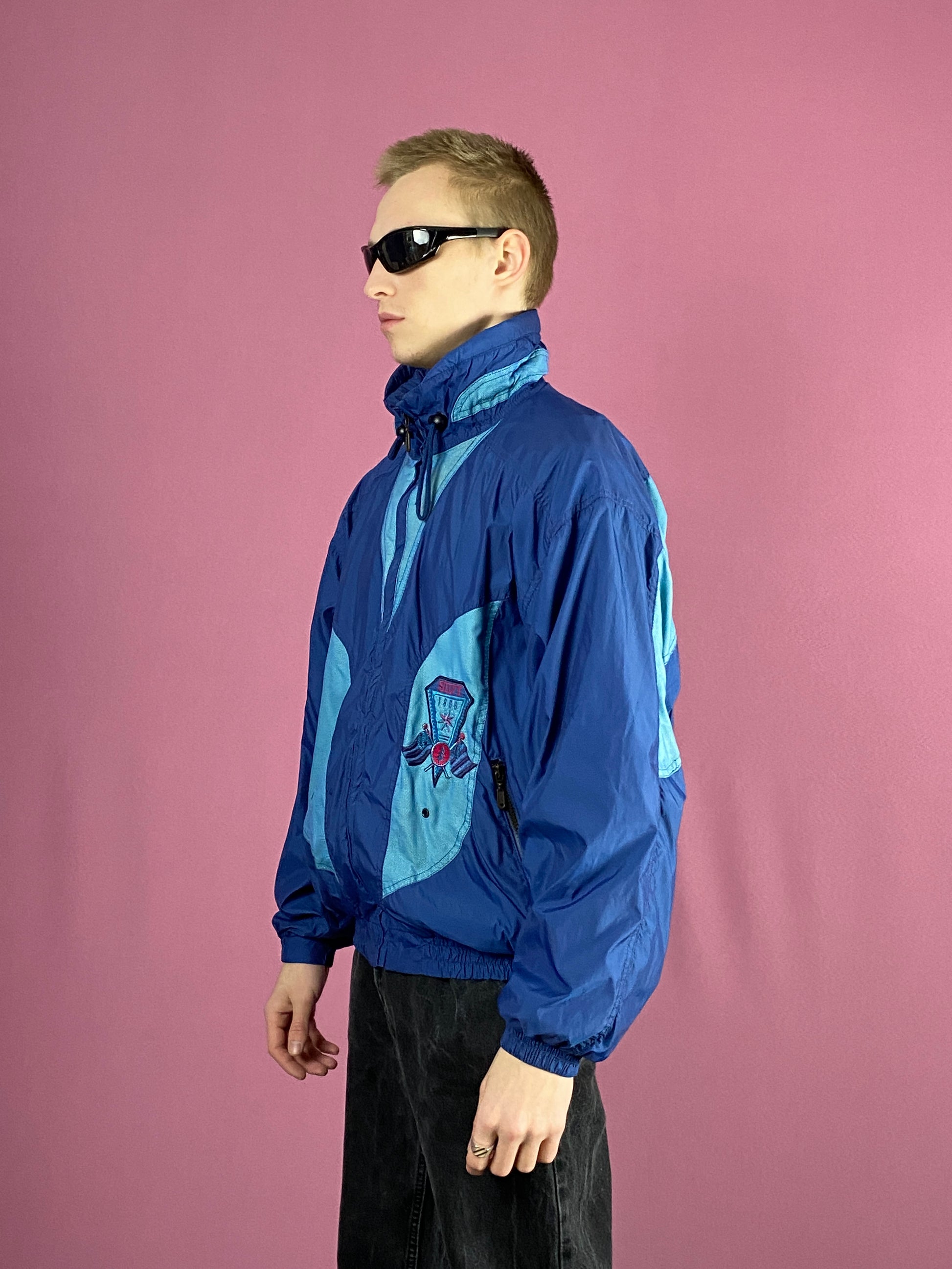 90s Silvy Vintage Men's Ski Jacket - Medium Blue Nylon