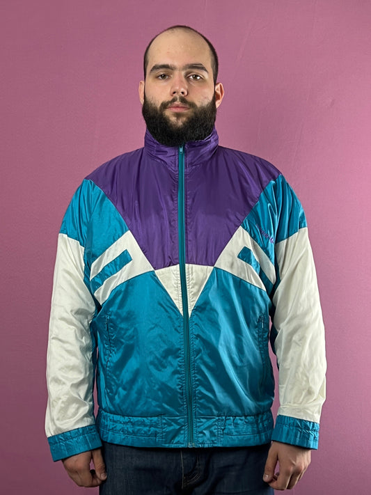 90s Adidas Originals Vintage Men's Color Block Windbreaker Jacket - M