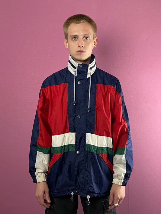 90s Vintage Men's Color Block Rain Jacket - S