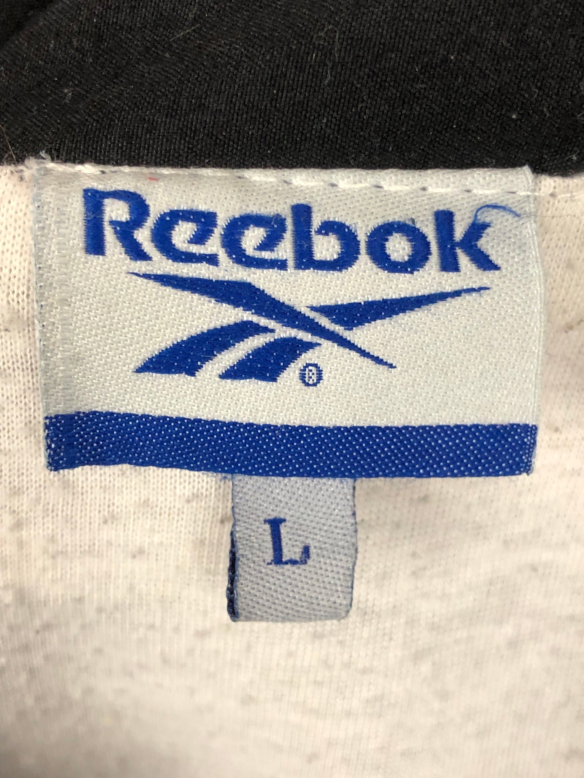 90s Reebok Vintage Men's Windbreaker Jacket - Large Navy Blue Polyeste