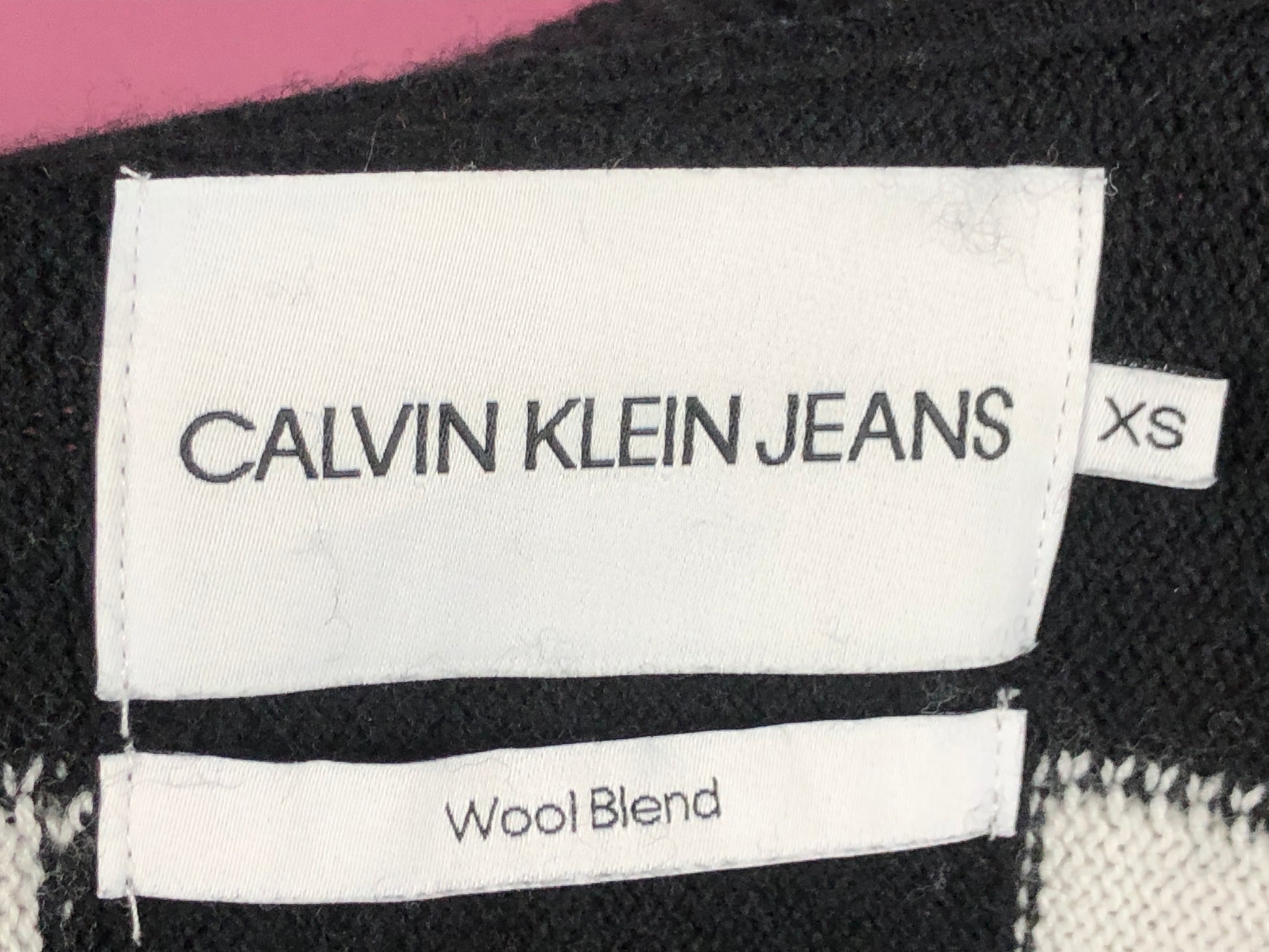 Calvin Klein Jeans Big Logo Vintage Women's Sweater - XS Black Wool Blend