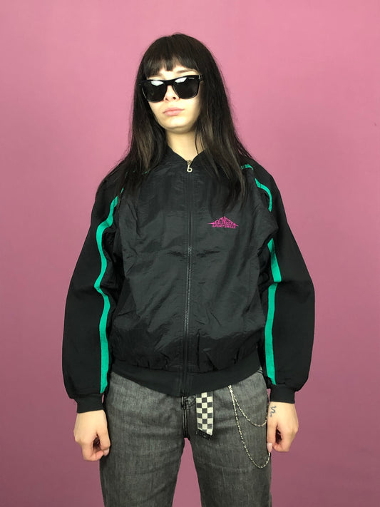 90s Benger Vintage Women's Windbreaker Jacket - Large Black Nylon