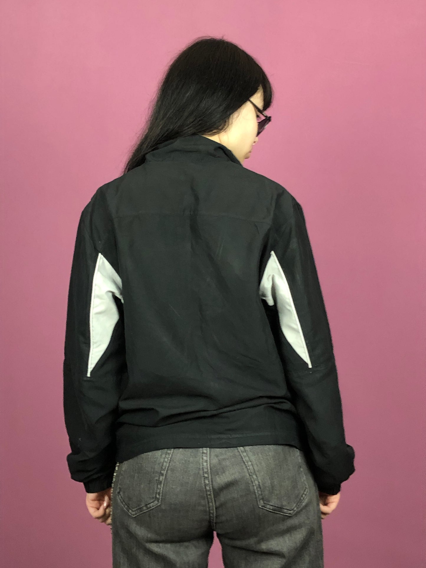 Fila Vintage Women's Windbreaker Jacket - XL Black Polyester