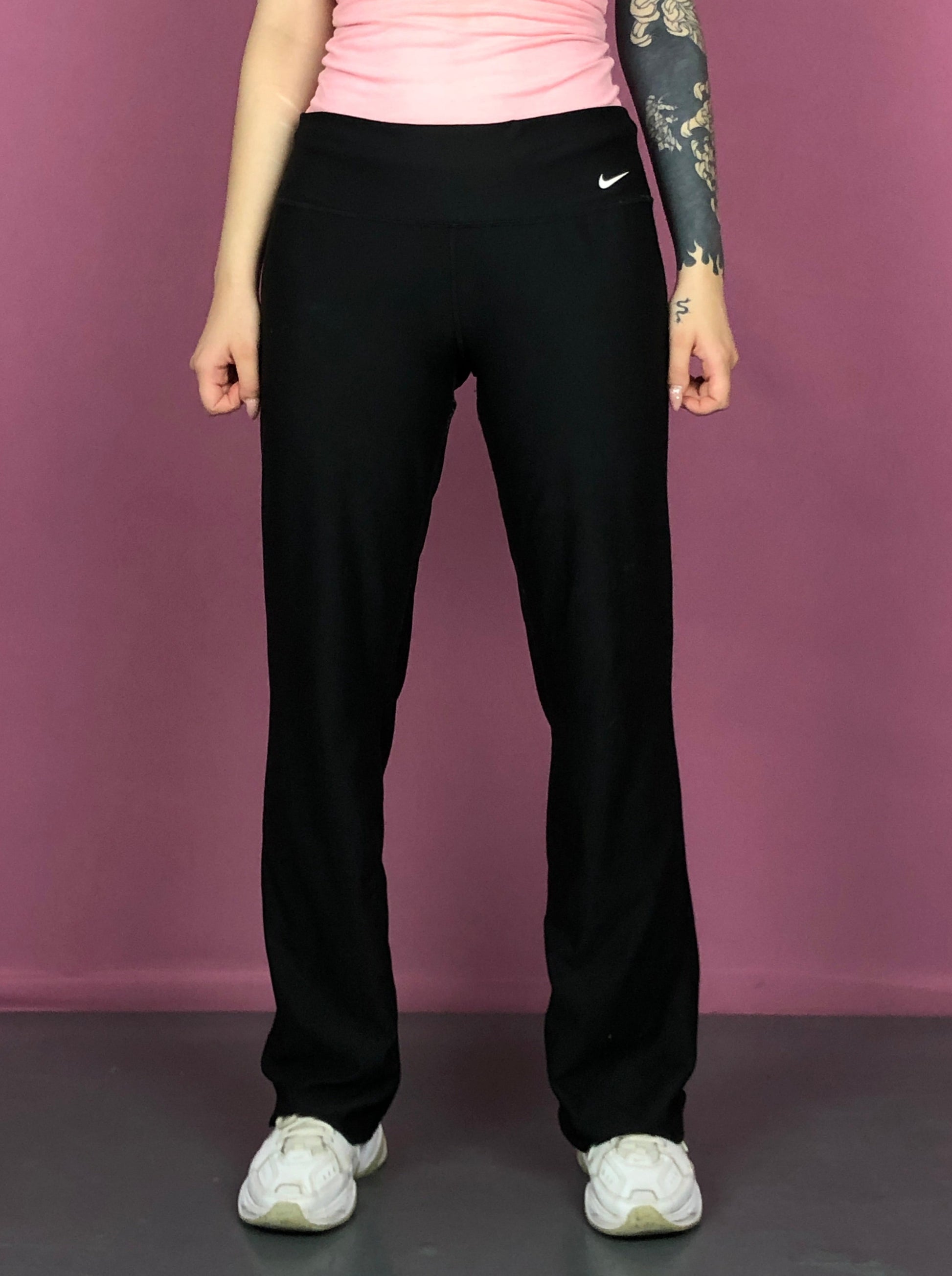 Nike Vintage Women's Flare Leggings - L Black Polyester Blend