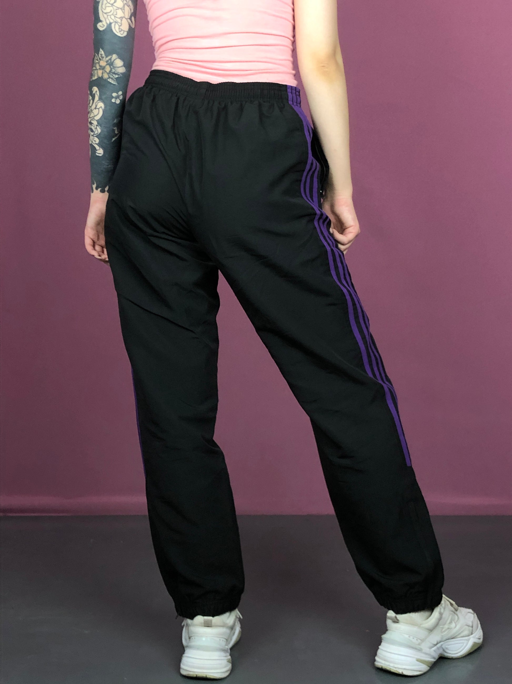 Adidas Vintage Women's Track Pants - M Black Polyester