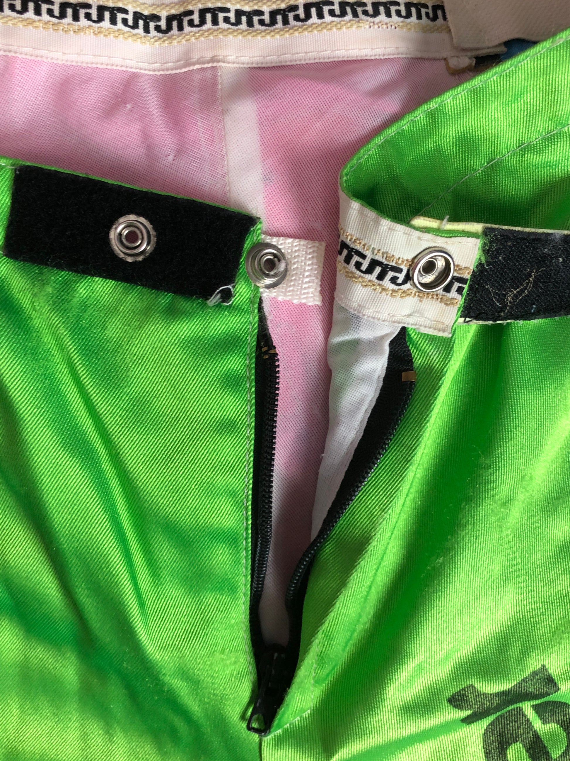 JT USA Vintage Women's Racing Pants - S Green & Multicolor Nylon