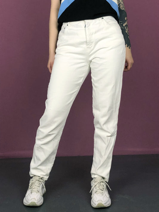 90s Moschino Vintage Women's Jeans - M White Cotton