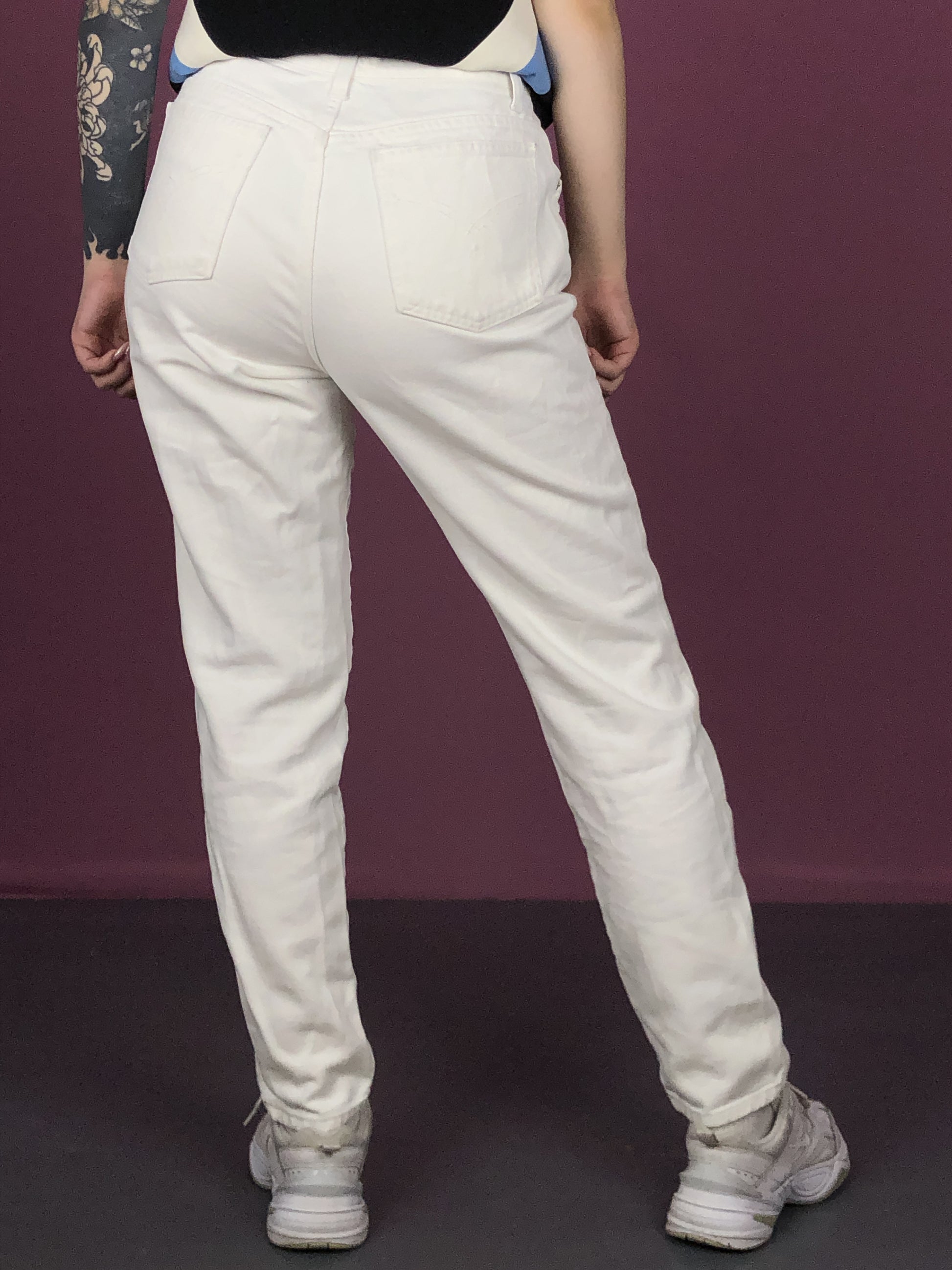 90s Moschino Vintage Women's Jeans - M White Cotton