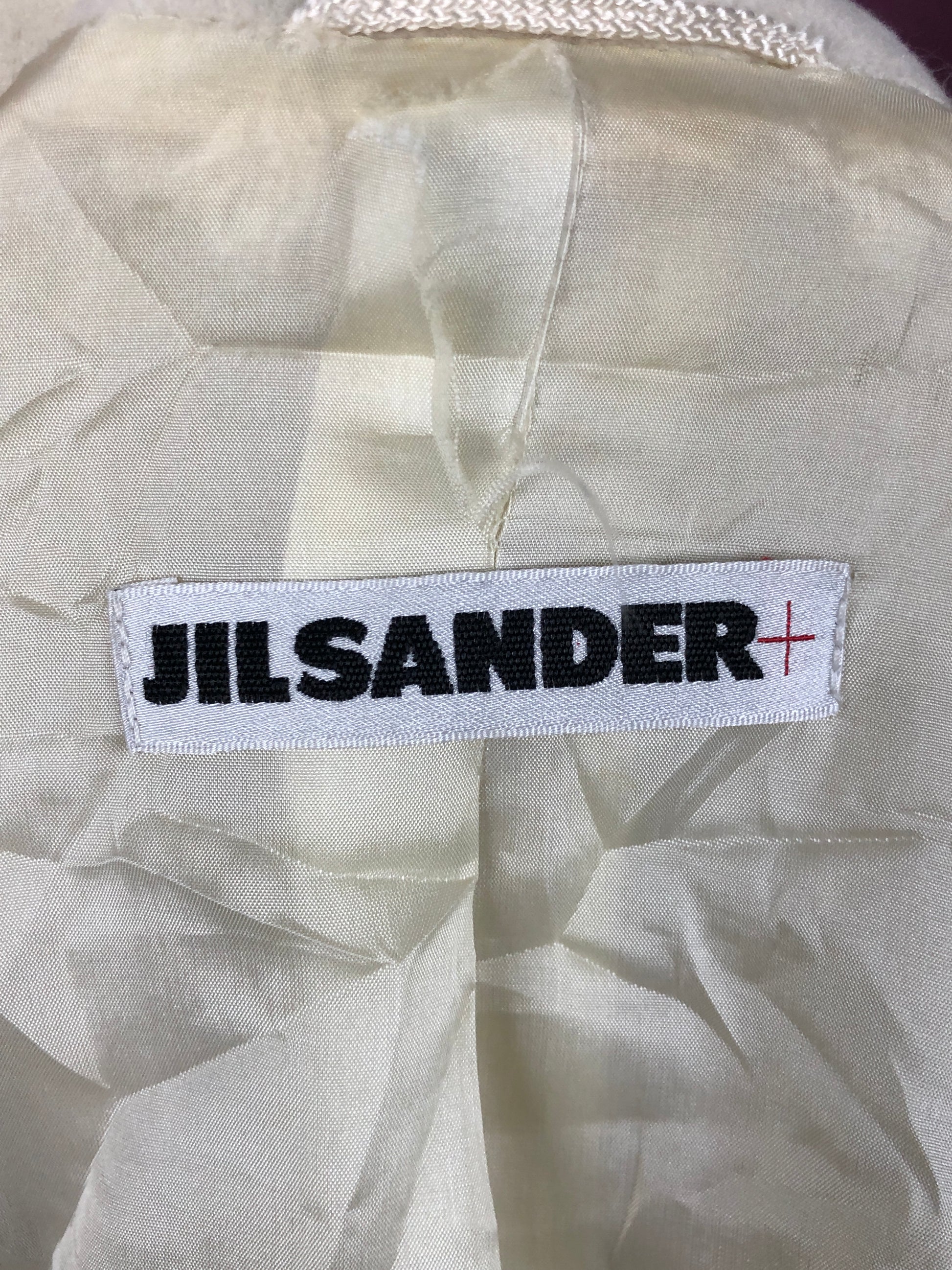 Jil Sander Vintage Women's Coat - Small White Wool Blend