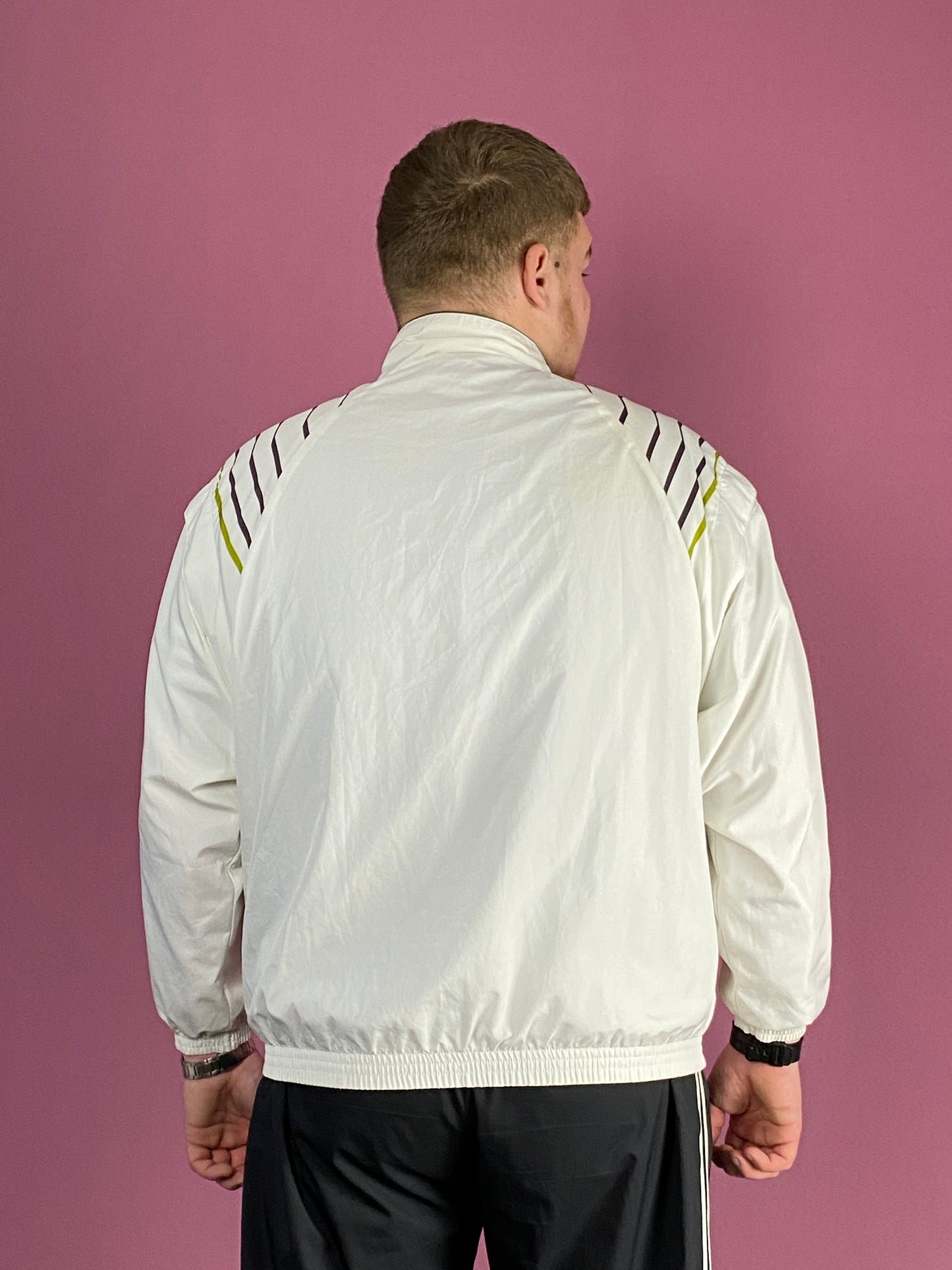 Reebok Vintage Men's Windbreaker Jacket - XL White Polyester