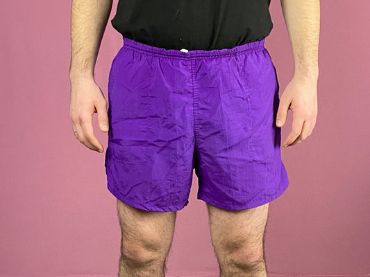 90s Golden Team Vintage Men's Track Shorts - XL Purple Nylon