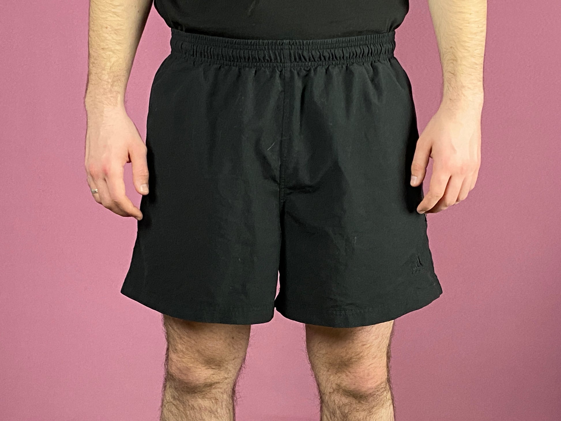 90s Adidas Vintage Men's Track Shorts - 36 Black Polyester