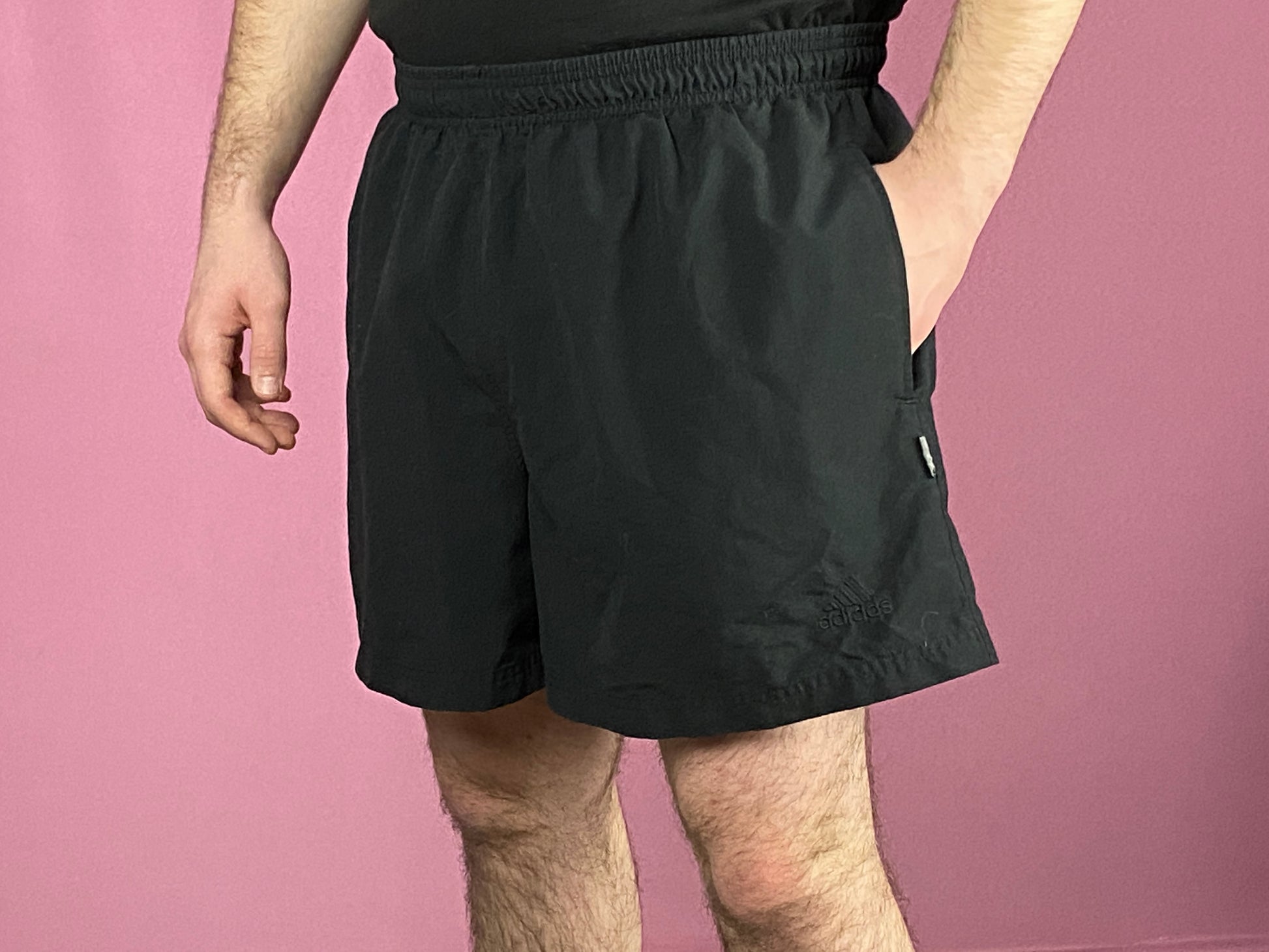 90s Adidas Vintage Men's Track Shorts - 36 Black Polyester