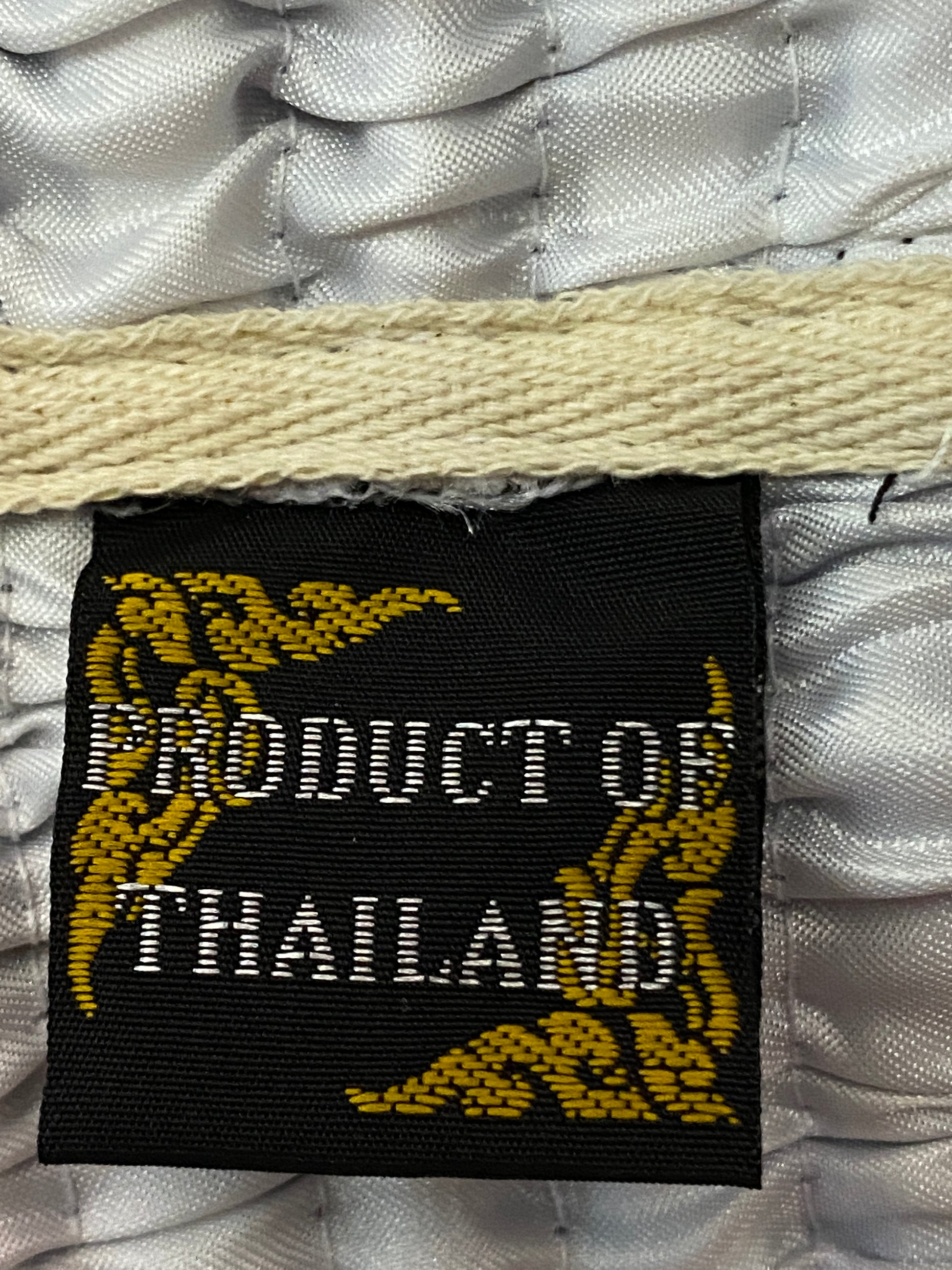 90s Battle Vintage Men's Muay Thai Boxing Shorts - Medium White Nylon
