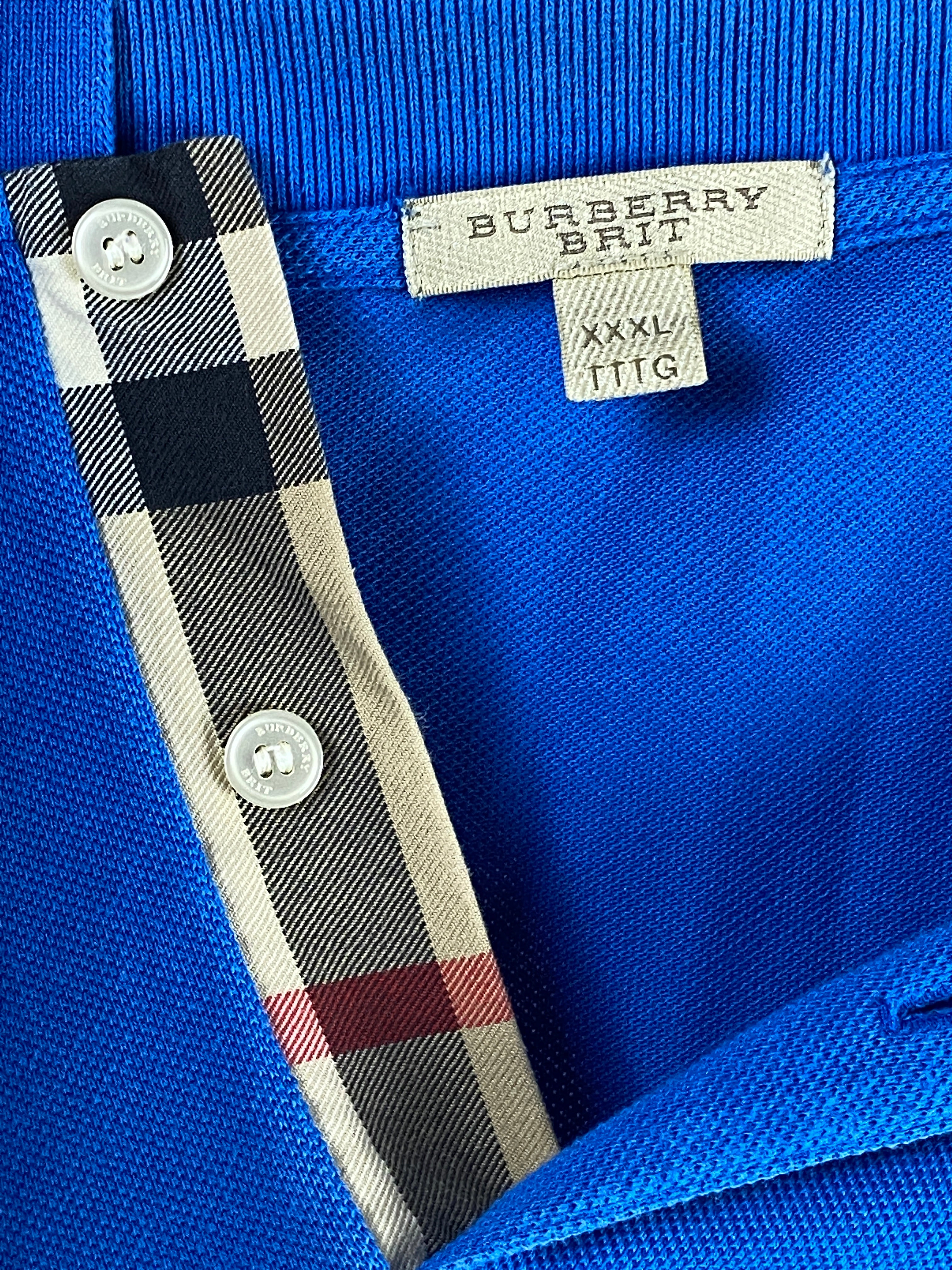 Burberry Brit Vintage Men s Polo Shirt XXXL Blue Cotton GodzillaVintageStore