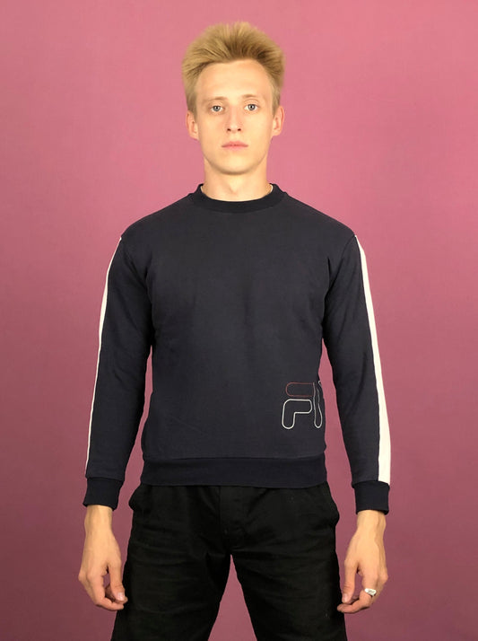 Fila Vintage Men's Sweatshirt - XS Gray Cotton Blend