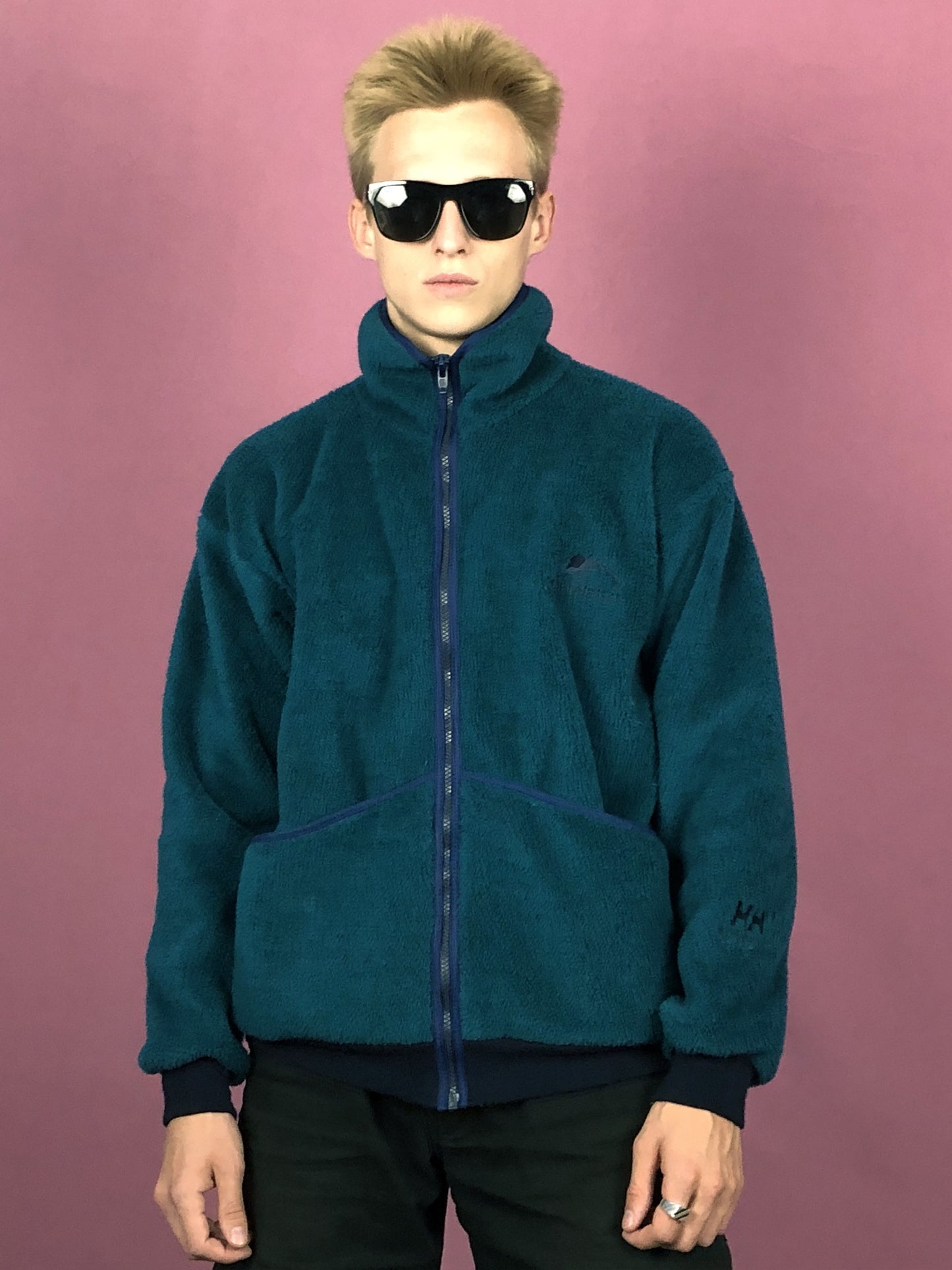 90s Helly Hansen Vintage Men's Fleece - Medium Green Polyester