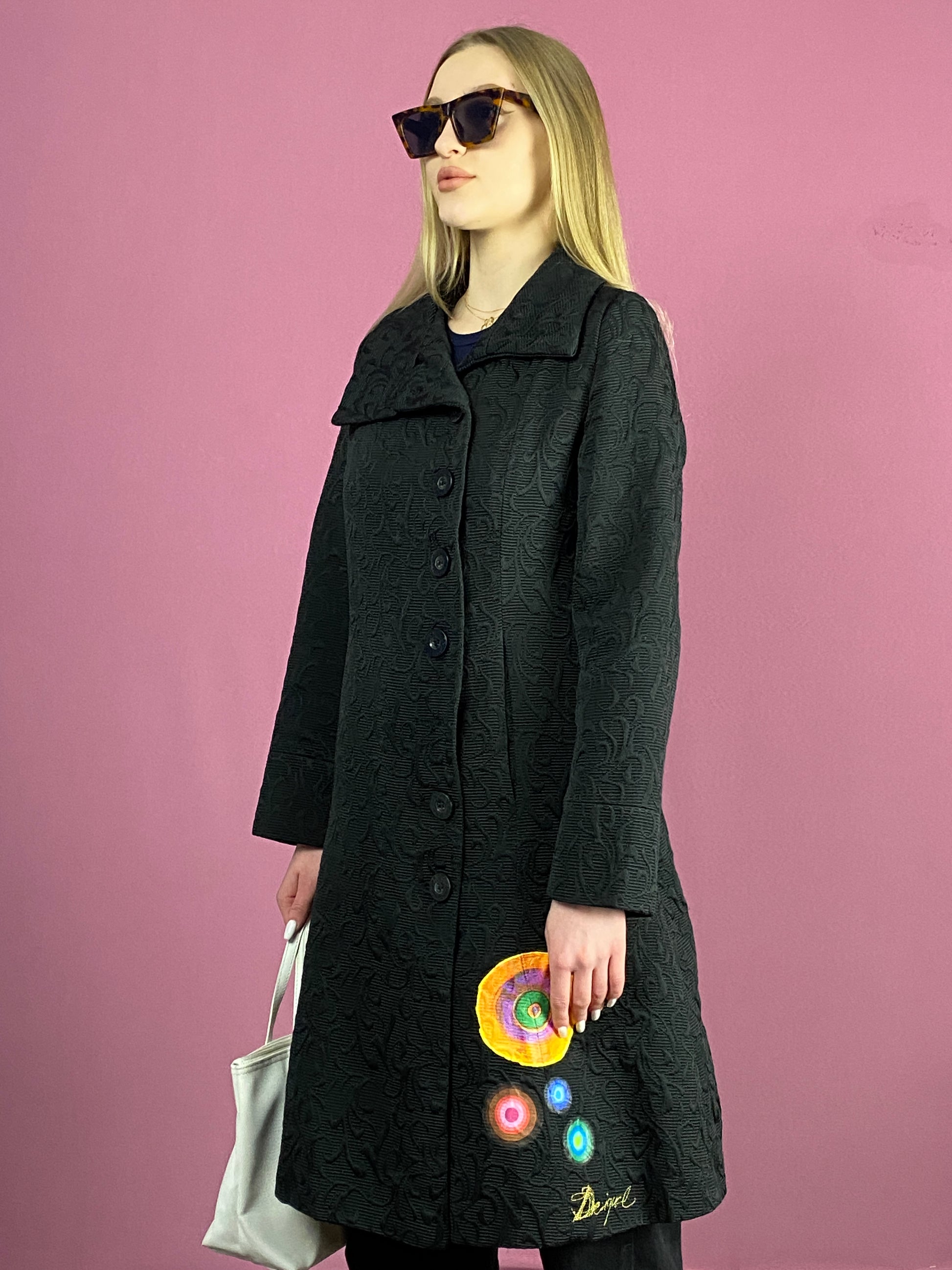 Desigual Vintage Women's Coat - Large Black Polyester Blend