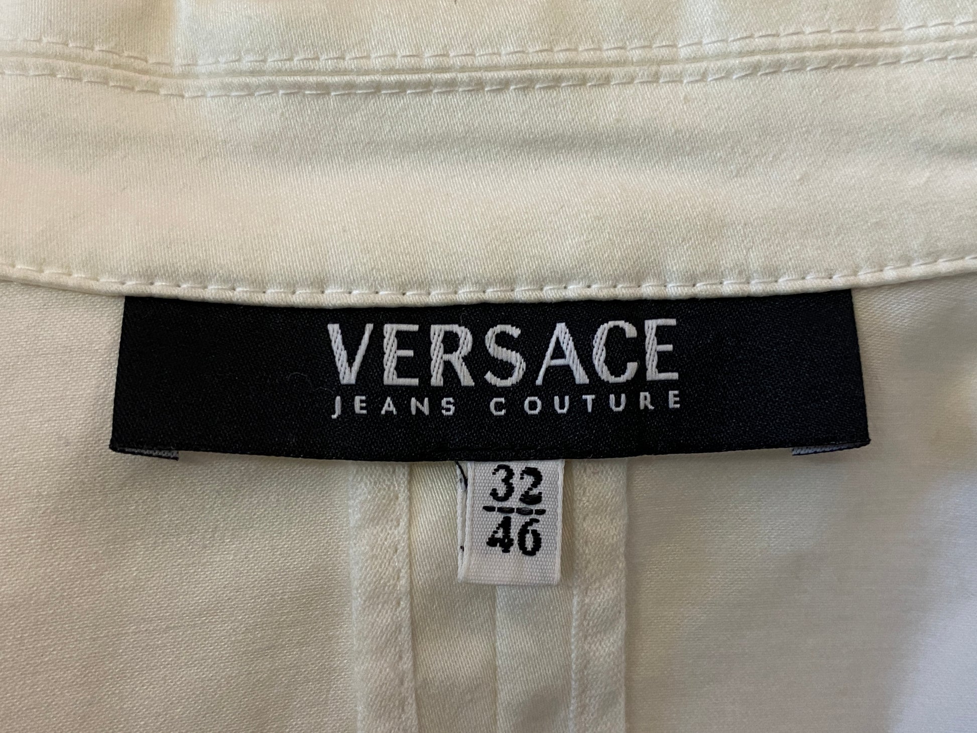 Versace Jeans Couture Vintage Women's Blazer Jacket - Small White Cotton