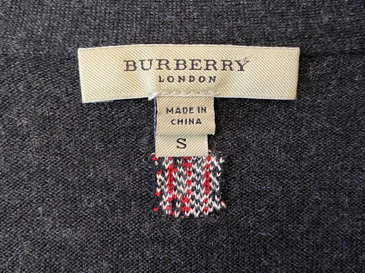 Burberry Vintage Women's V Neck Sweater - Small Gray Silk Blend