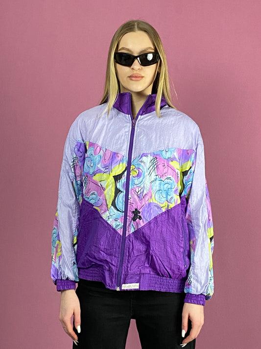 90s Flagship Vintage Women's Windbreaker Jacket - Small Purple & Multi