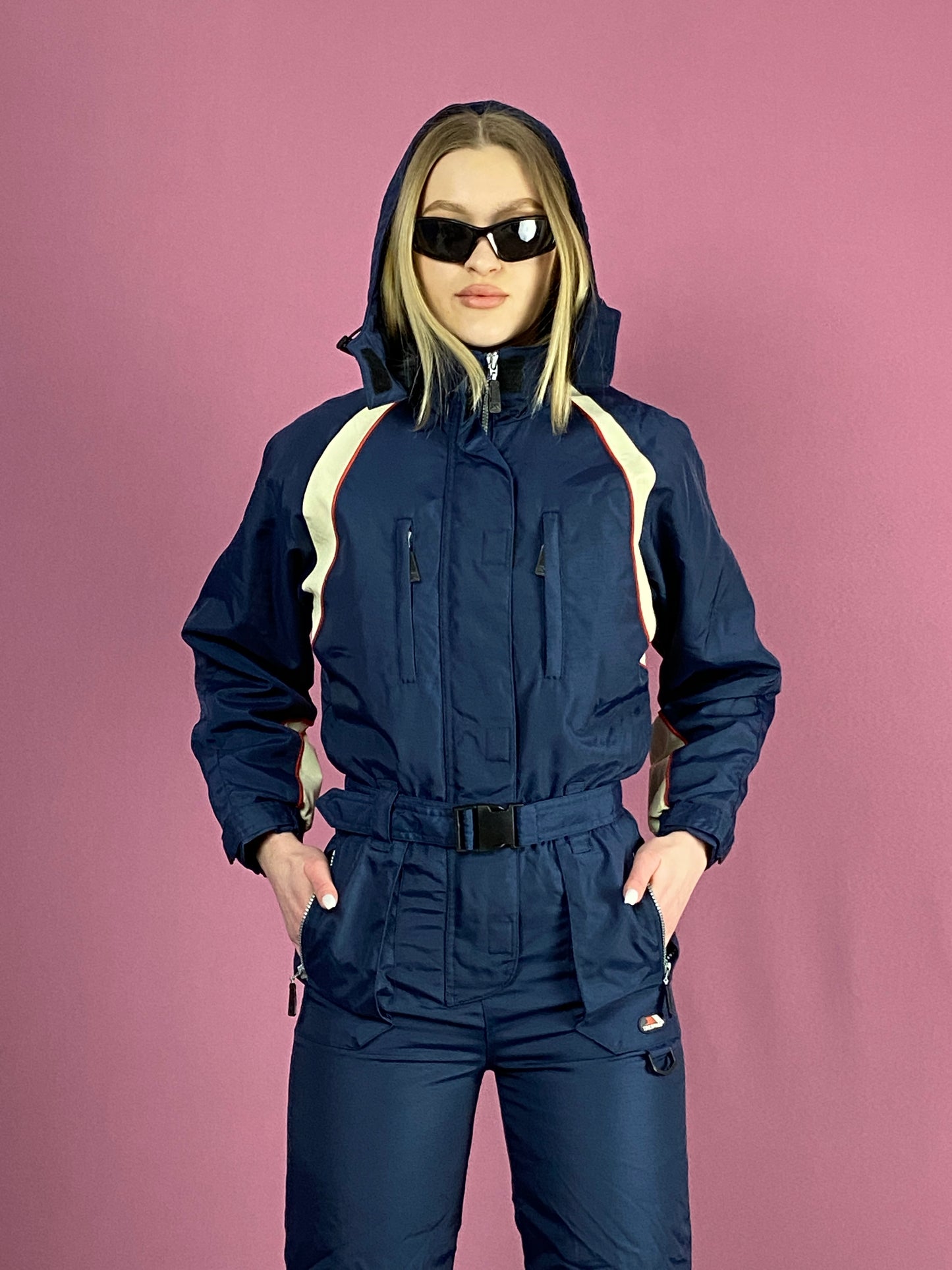 Trespass Vintage Women's One Piece Ski Suit - Medium Navy Blue Nylon