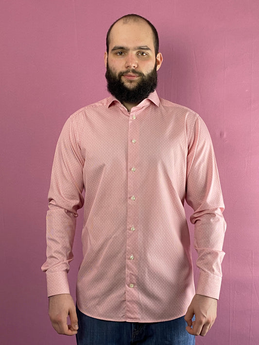 Eton Vintage Men's Slim Dress Shirt - L Pink Cotton