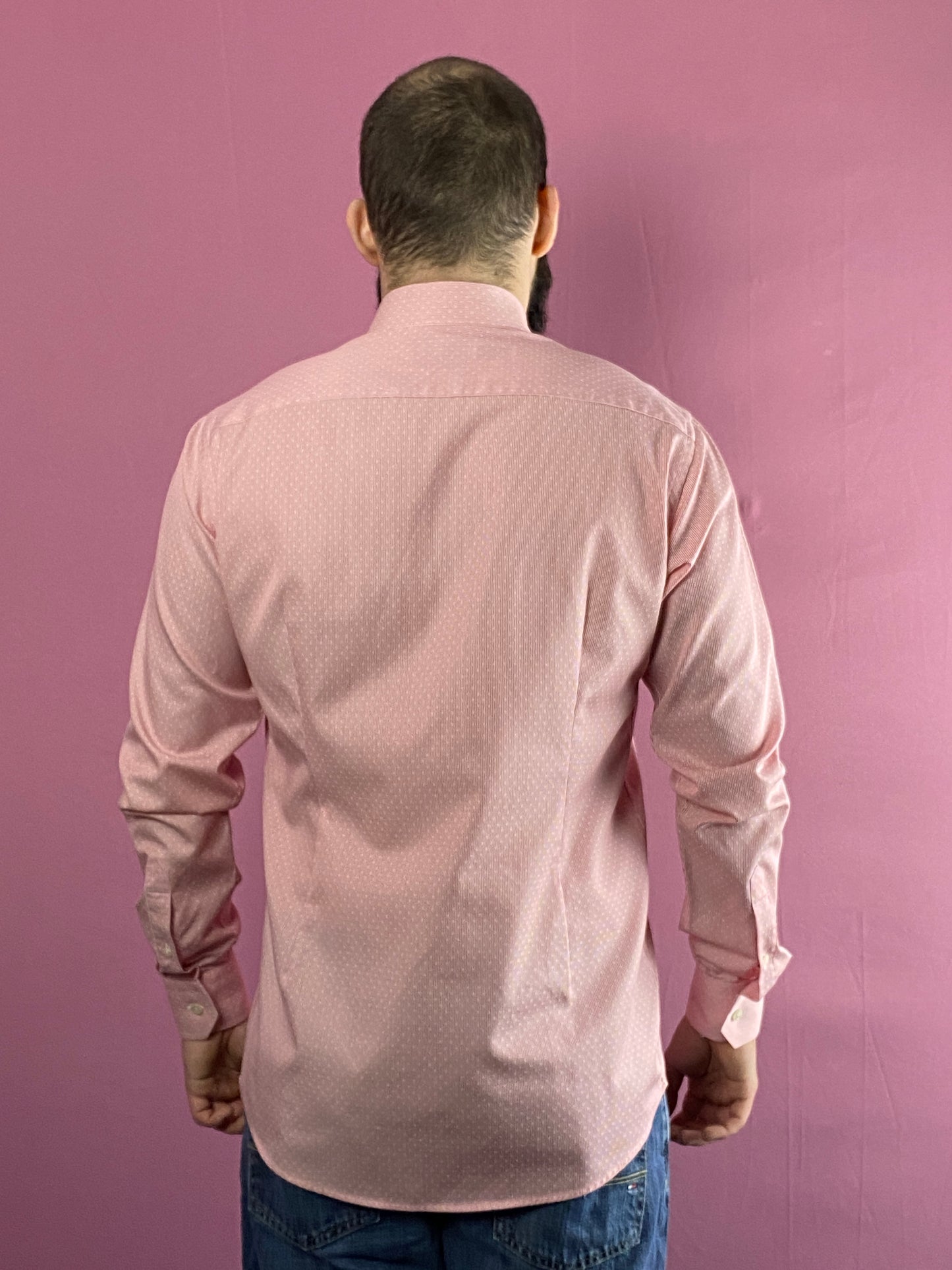 Eton Vintage Men's Slim Dress Shirt - L Pink Cotton