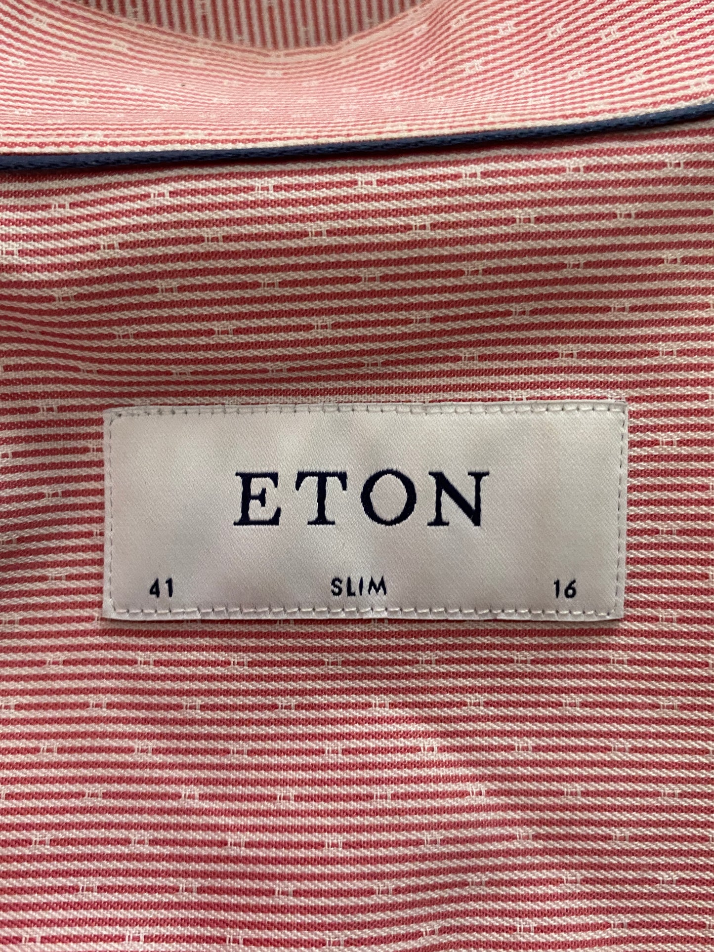 Eton Vintage Men's Slim Dress Shirt - L Pink Cotton