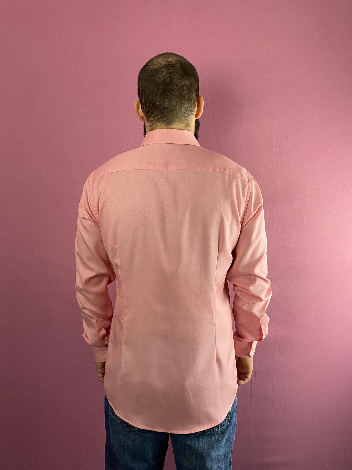 Eton Vintage Men's Slim Dress Shirt - L Pink Cotton