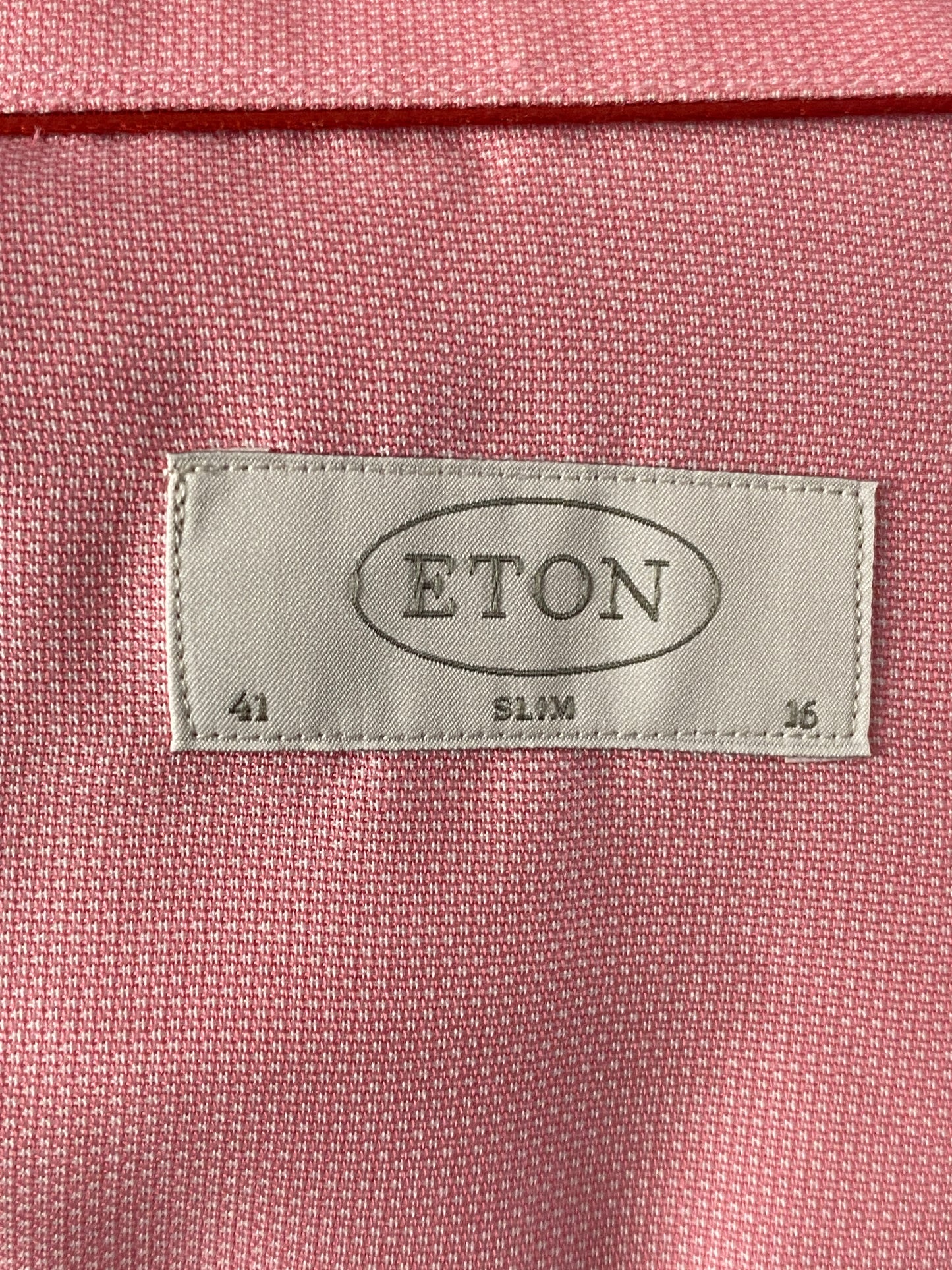 Eton Vintage Men's Slim Dress Shirt - L Pink Cotton