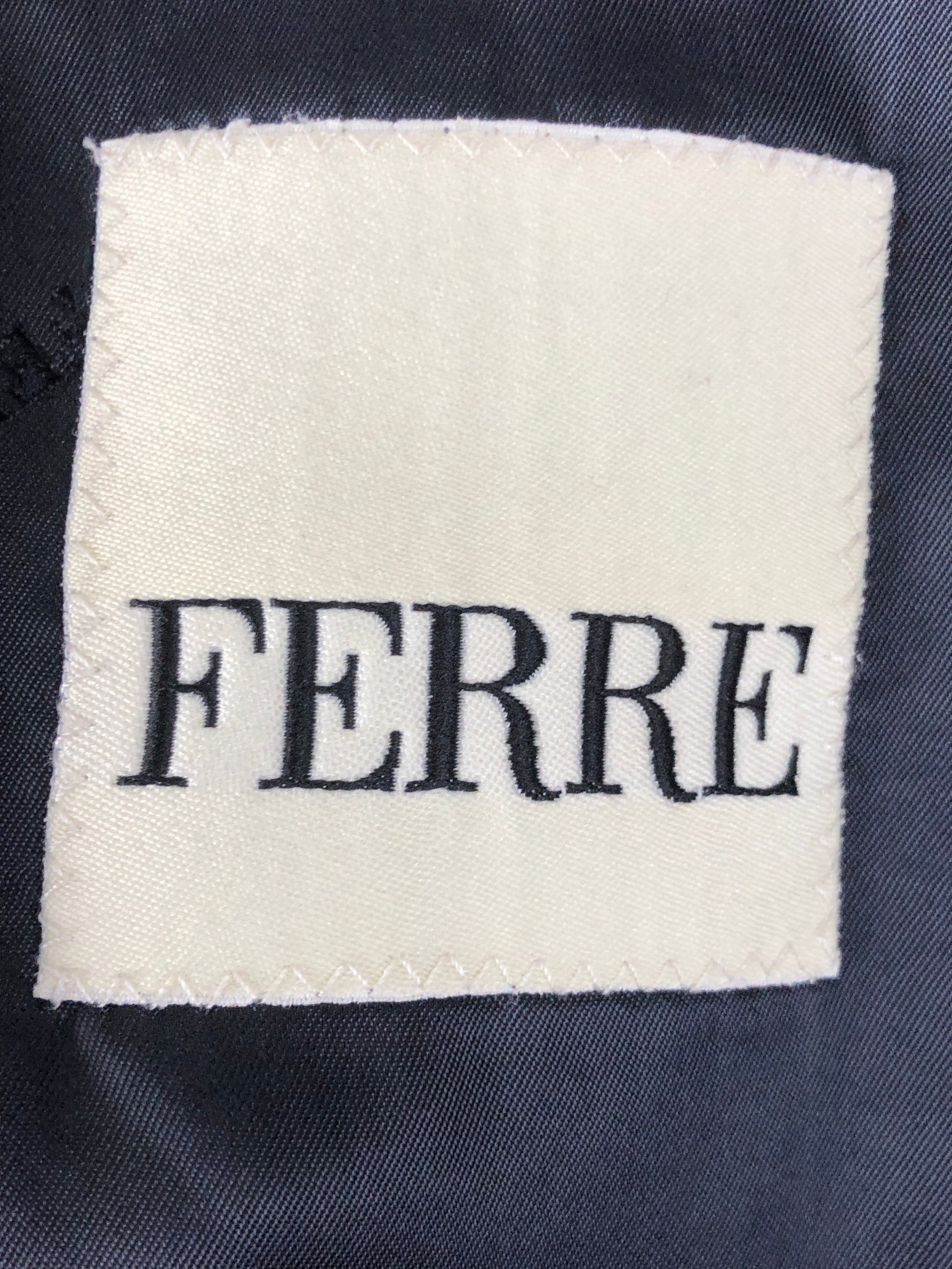 Ferre Vintage Men's Striped Suit Blazer - Medium Gray Wool
