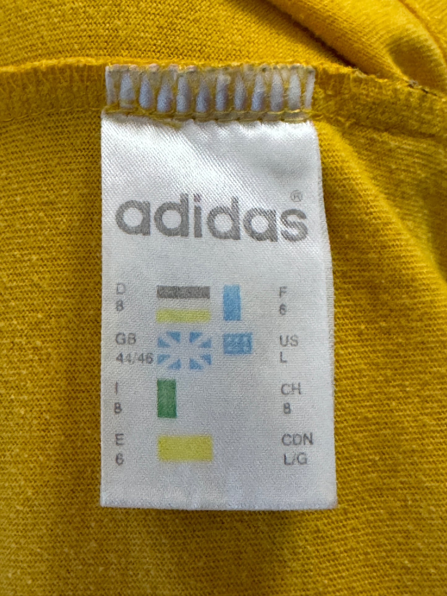 90s Adidas Vintage Men's T-Shirt - L Yellow Cotton Blend