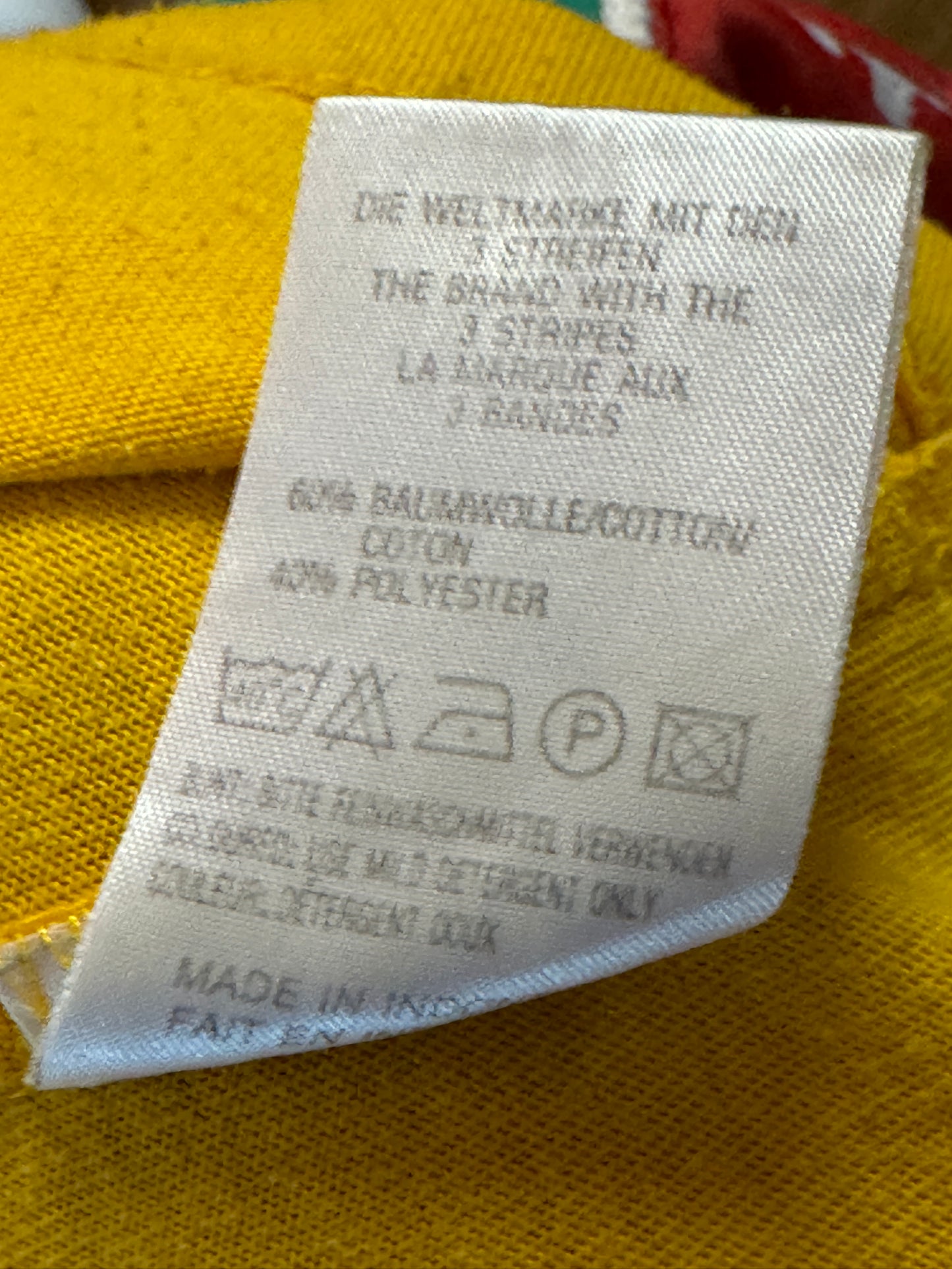 90s Adidas Vintage Men's T-Shirt - L Yellow Cotton Blend